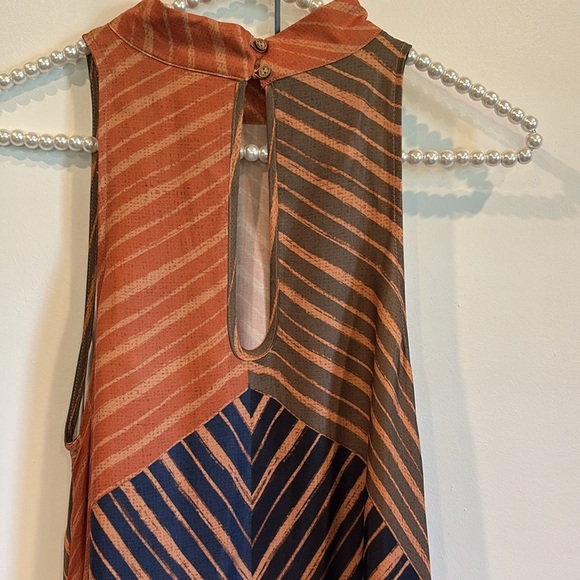 Anthropologie FARM RIO Geometric Halter‎ Maxi Dress Size XS Silky Earth Tones - Picture 9 of 14